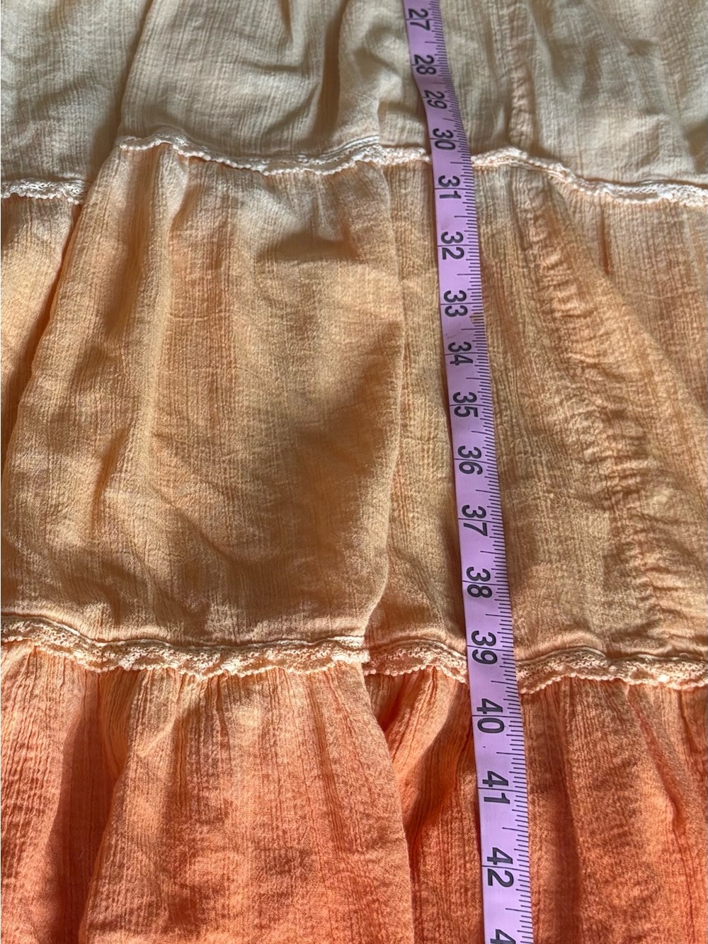 Anthropologie Soft Orange/Peach Ombré Tiered Maxi Dress—PLEASE READ - Picture 7 of 9